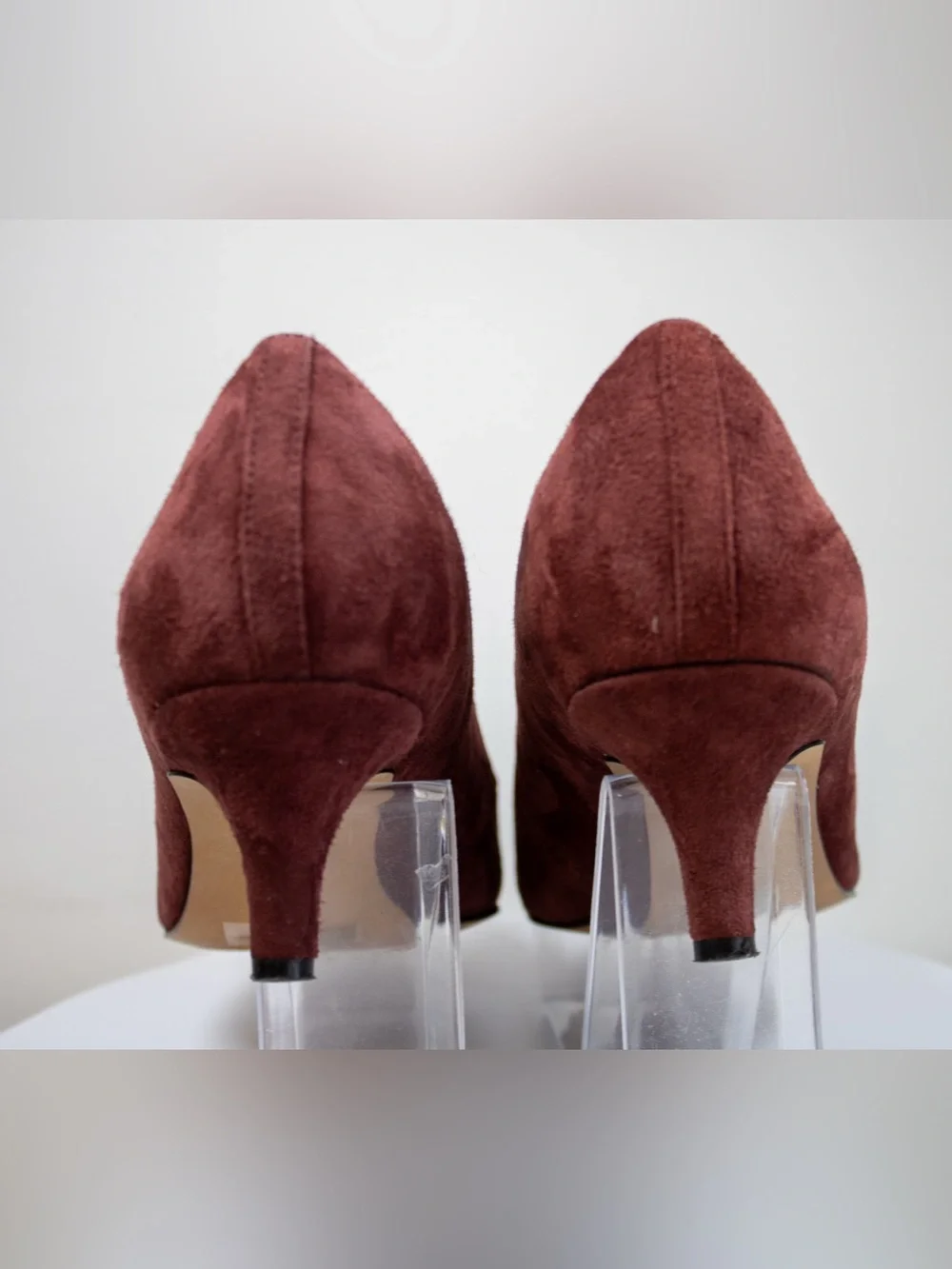 Clarks Indigo Kitten Heel Pointed Suede Pump Deep Burgundy Women's Shoes Size 10
